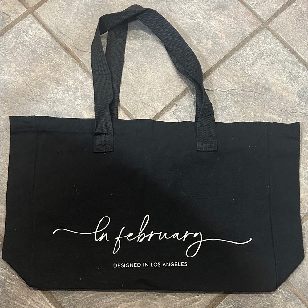 In February Black Canvas Tote Bag